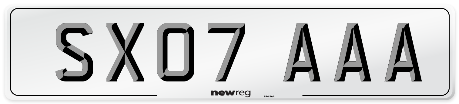 SX07 AAA Number Plate from New Reg